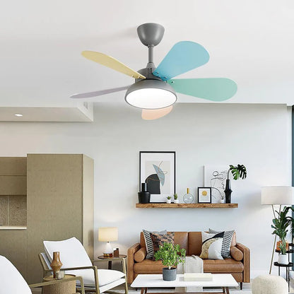 Macaron Colorful Round Ceiling Fan Light - Nuvé