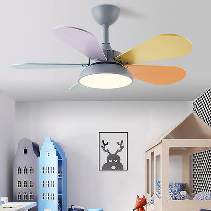 Macaron Colorful Round Ceiling Fan Light - Nuvé