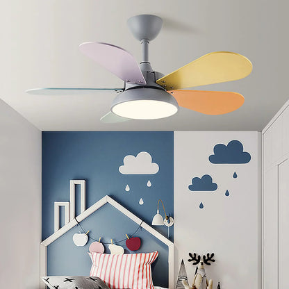 Macaron Colorful Round Ceiling Fan Light - Nuvé