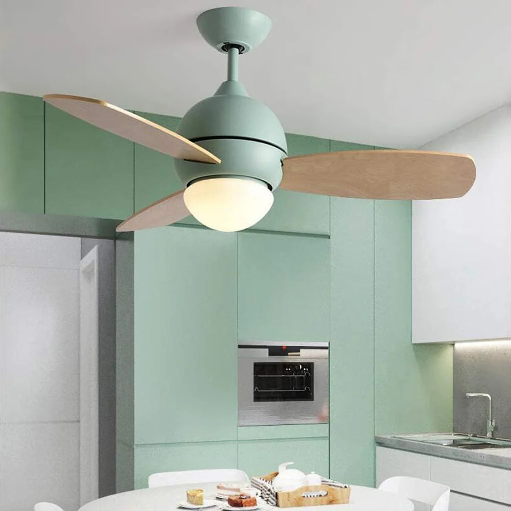 Macaron Wood Art Ceiling Fan Light - Nuvé