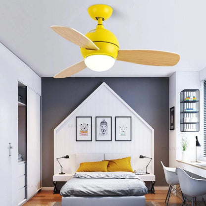 Macaron Wood Art Ceiling Fan Light