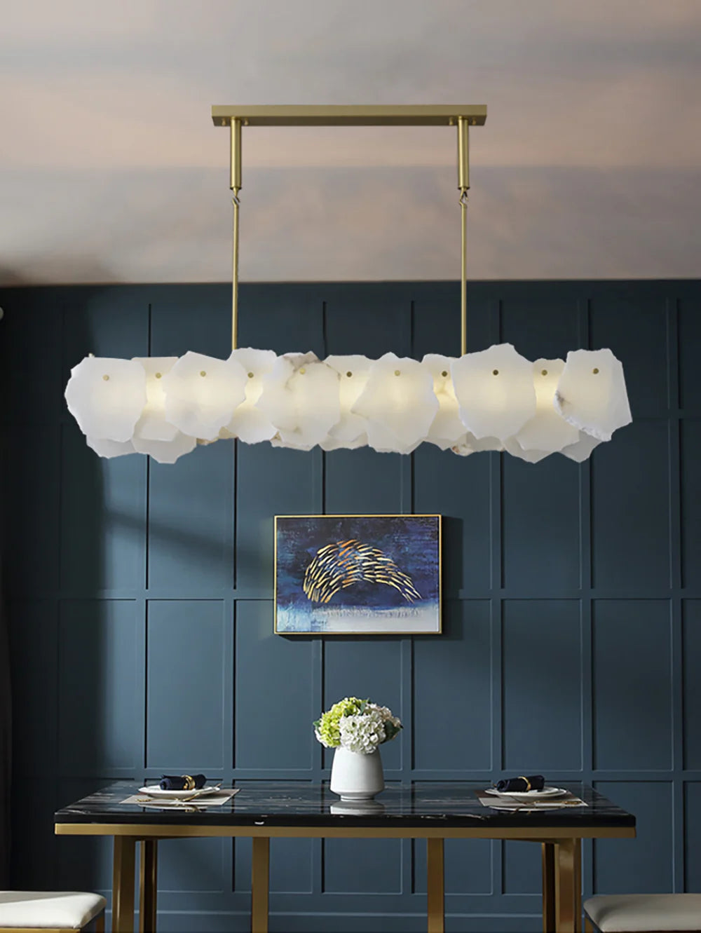 Linear Magari Alabaster Chandelier - Nuvé