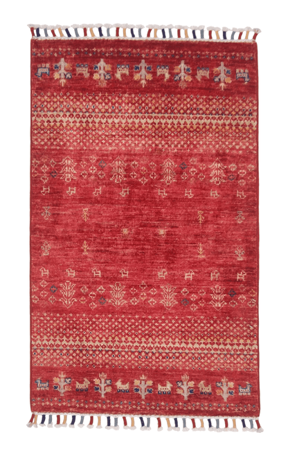 Afghan Gabbeh (1'11"x3'01") red - Nuvé