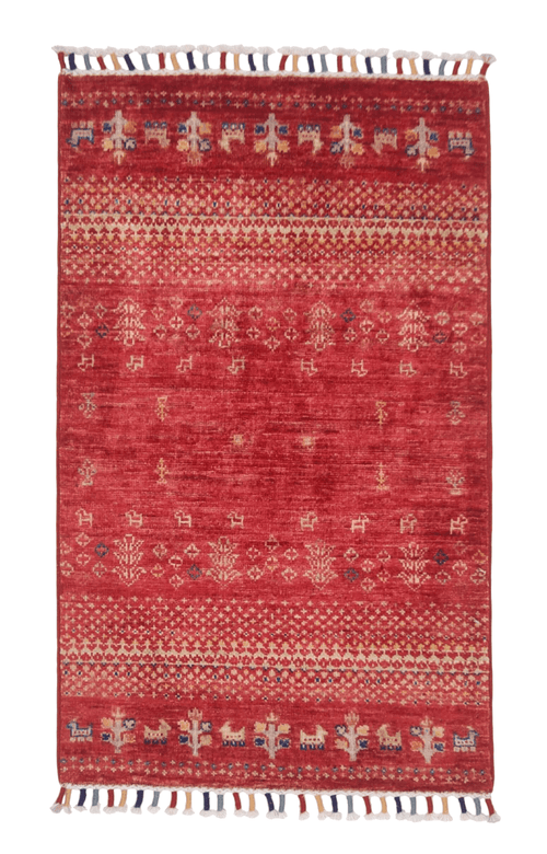 Afghan Gabbeh (1'11"x3'01") red - Nuvé