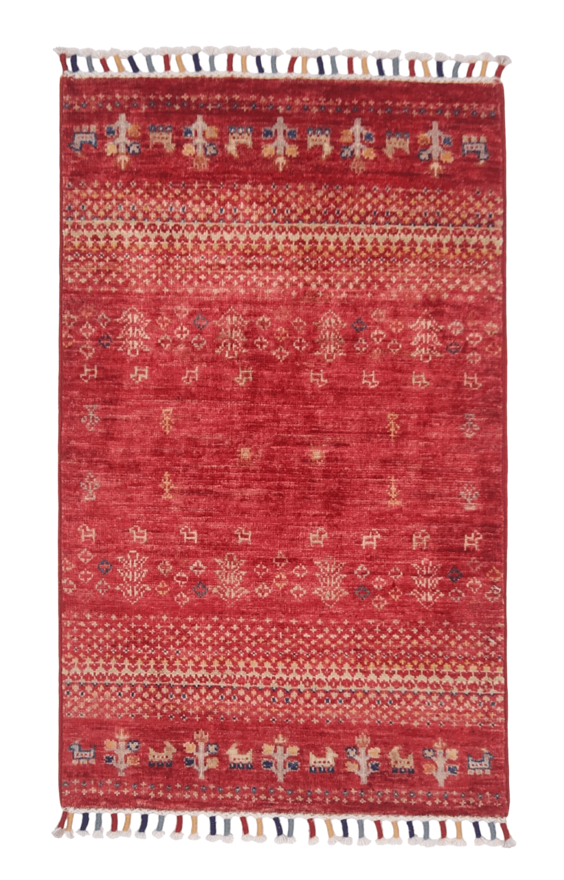 Afghan Gabbeh (1'11"x3'01") red - Nuvé