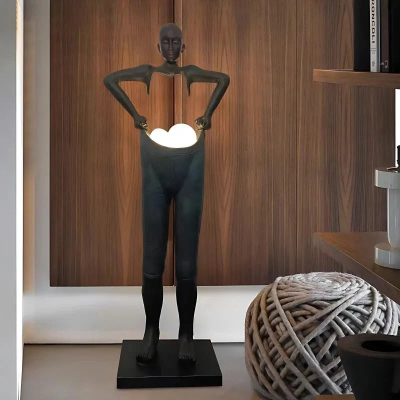 Man Carrying Pants Statue Floor Lamp - Nuvé