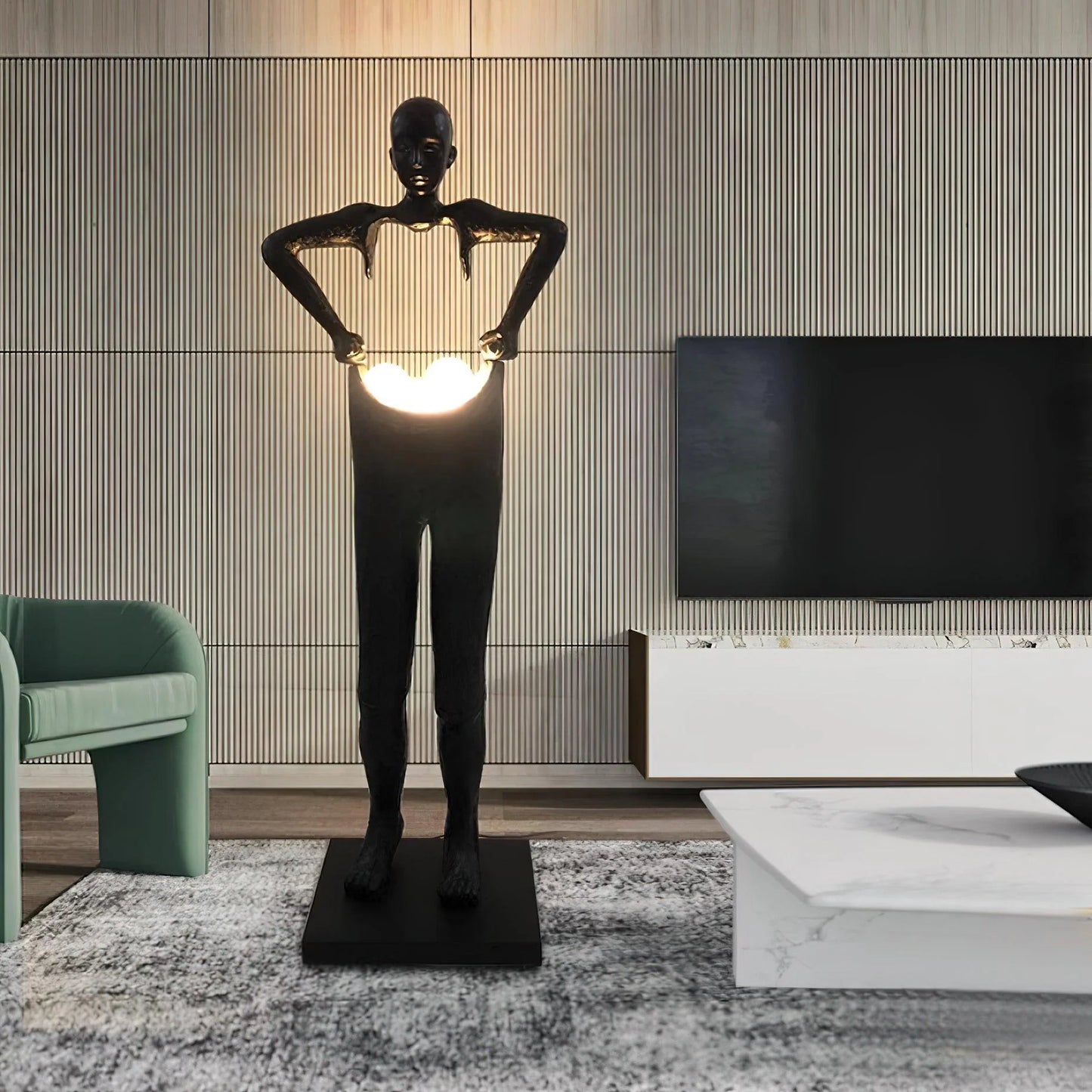 Man Carrying Pants Statue Floor Lamp - Nuvé
