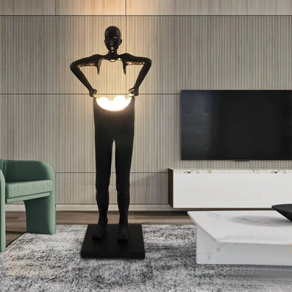 Man Carrying Pants Statue Floor Lamp - Nuvé