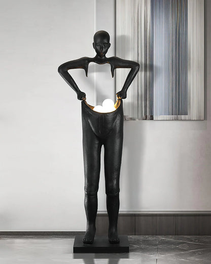 Man Carrying Pants Statue Floor Lamp - Nuvé