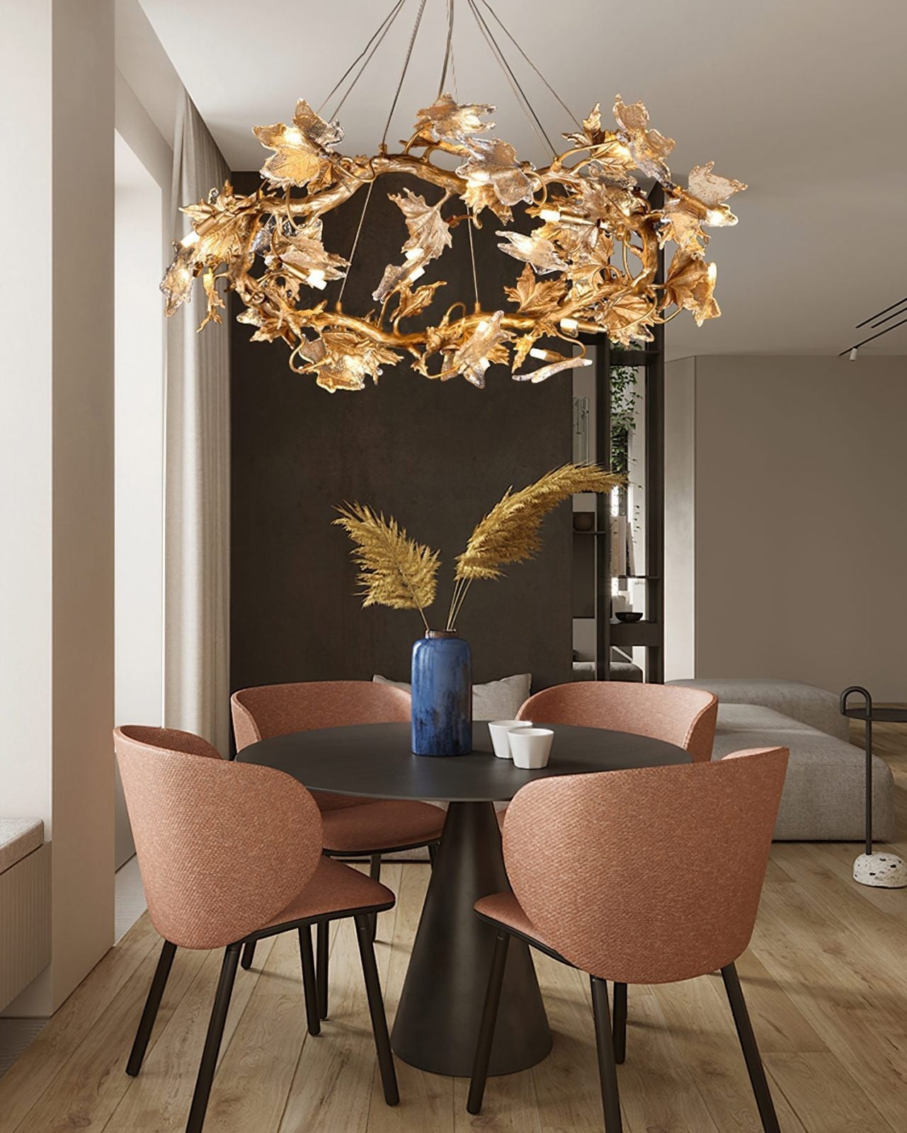 Maple Leaf Brass Chandelier - Nuvé