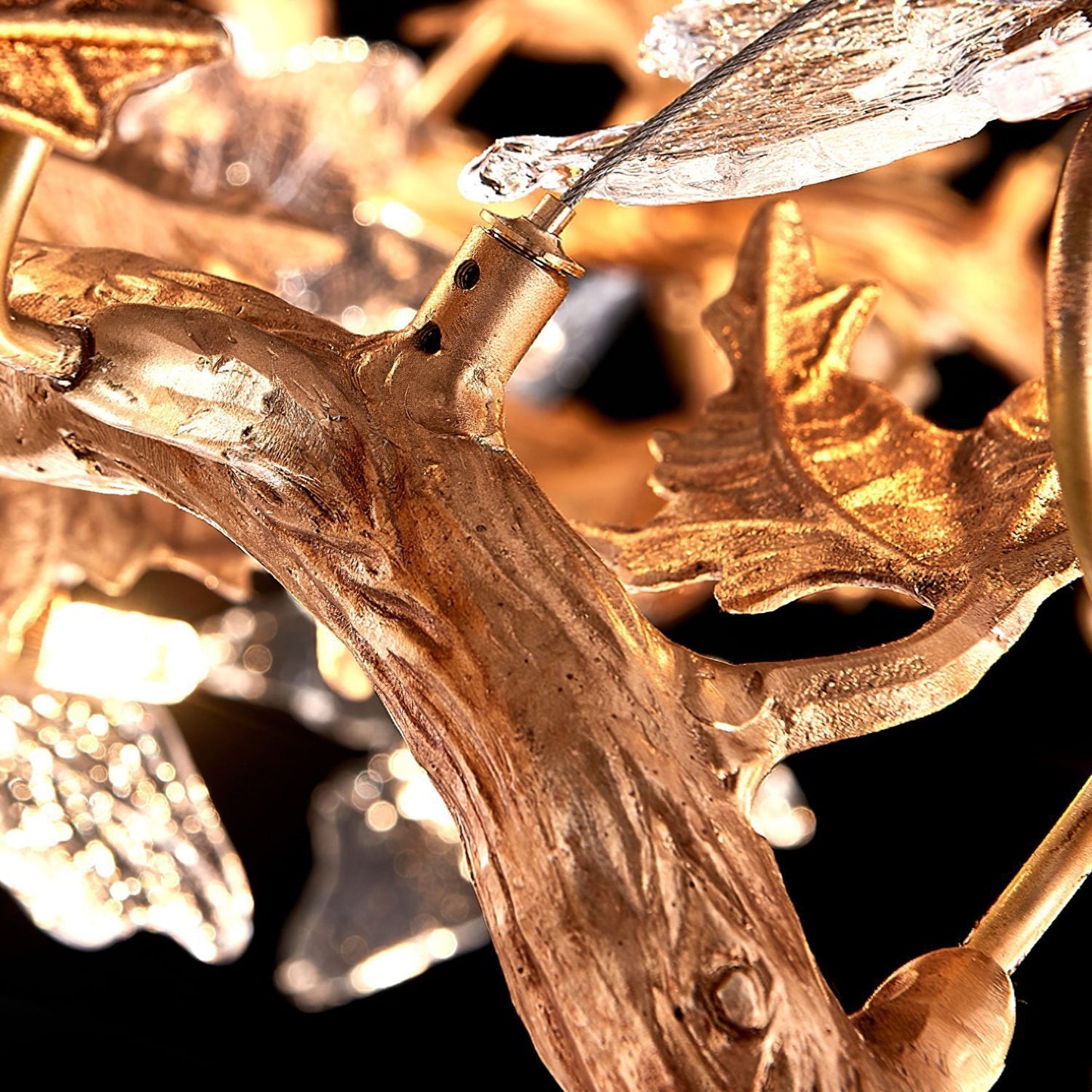 Maple Leaf Brass Chandelier - Nuvé