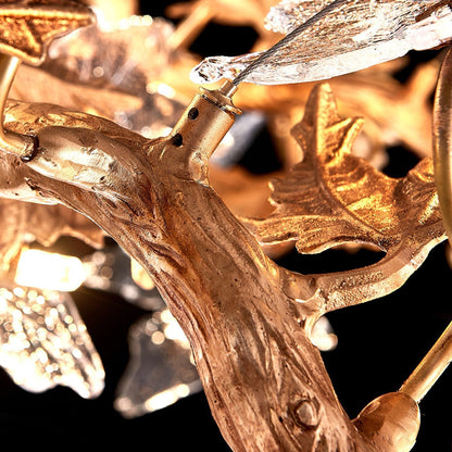 Maple Leaf Brass Chandelier - Nuvé