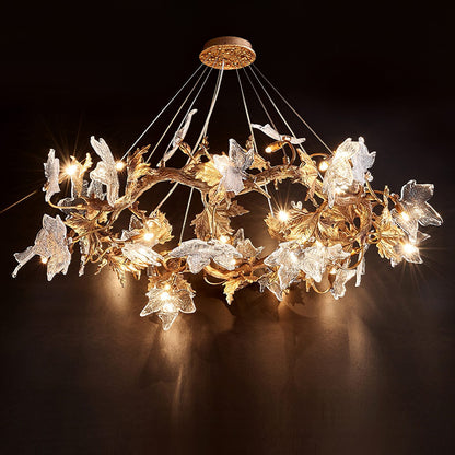 Maple Leaf Brass Chandelier - Nuvé