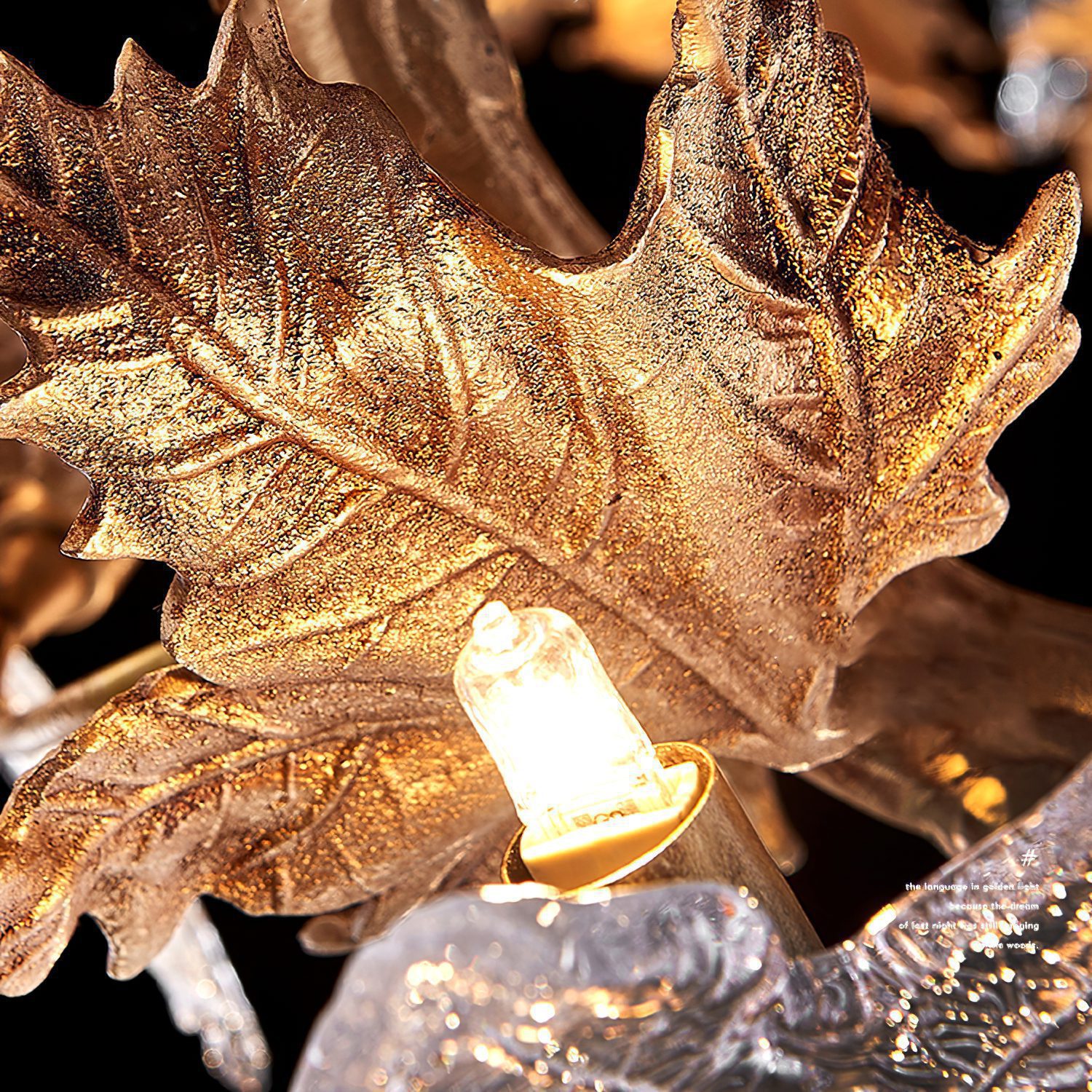 Maple Leaf Brass Chandelier - Nuvé