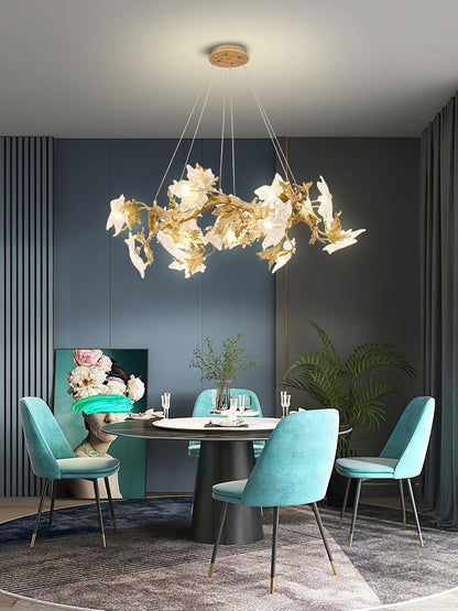 Maple Leaf Brass Chandelier - Nuvé
