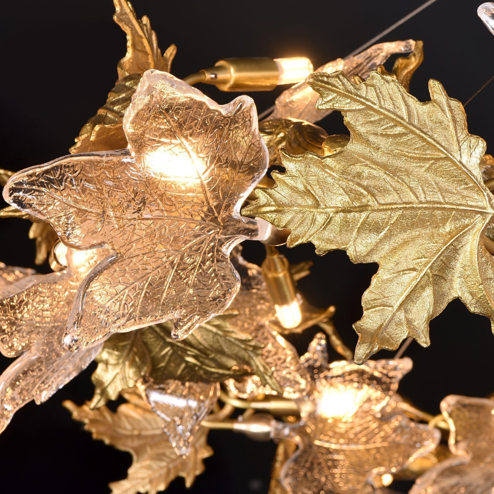Maple Leaf Brass Chandelier - Nuvé