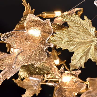 Maple Leaf Brass Chandelier - Nuvé