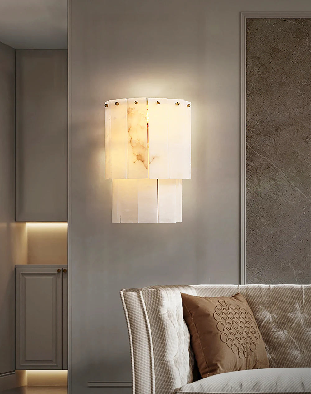 Alabaster 2 Layer Wall Lamp - Nuvé