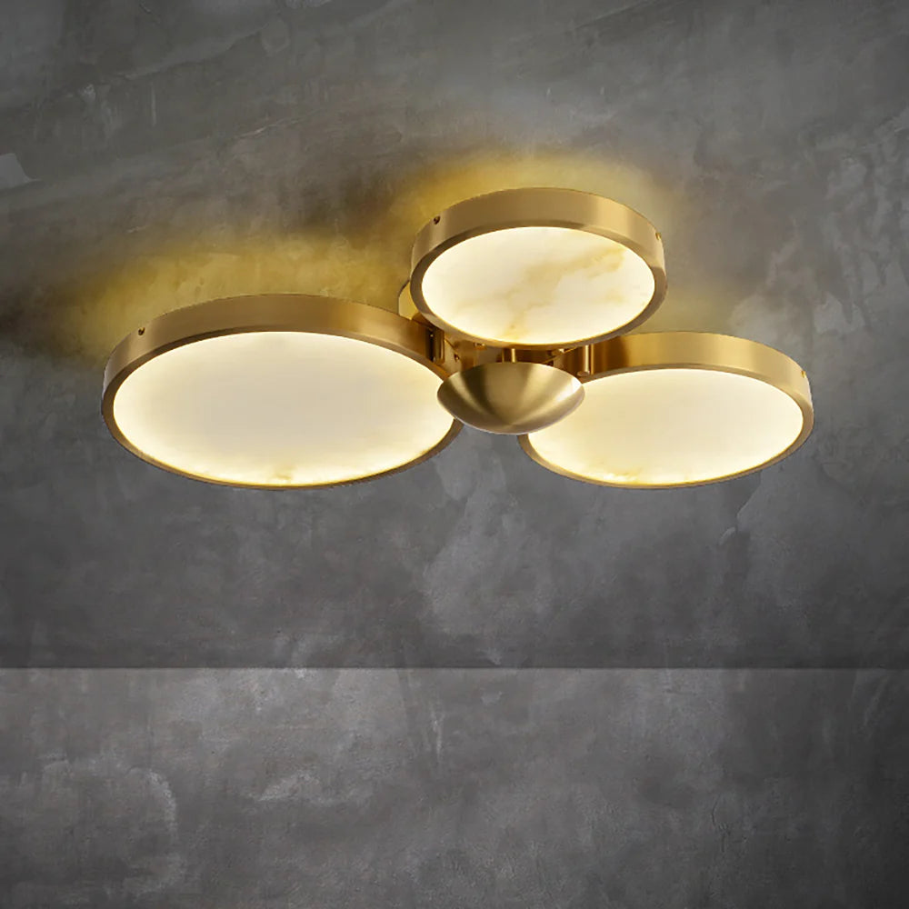 Alabaster 3 Heads Disc Ceiling Light - Nuvé