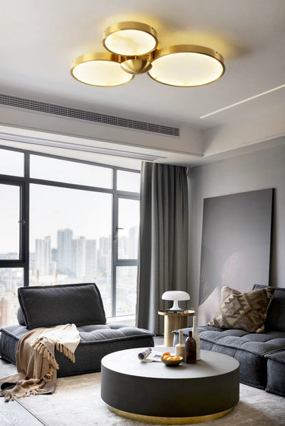 Alabaster 3 Heads Disc Ceiling Light - Nuvé
