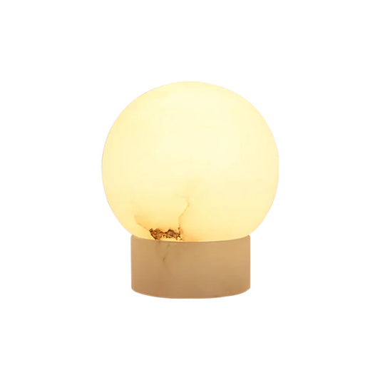Alabaster Ball Round Table Lamp - Nuvé