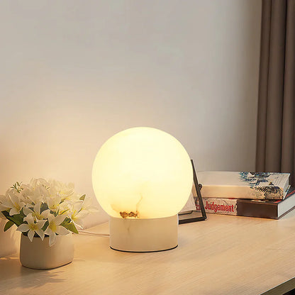 Alabaster Ball Round Table Lamp - Nuvé