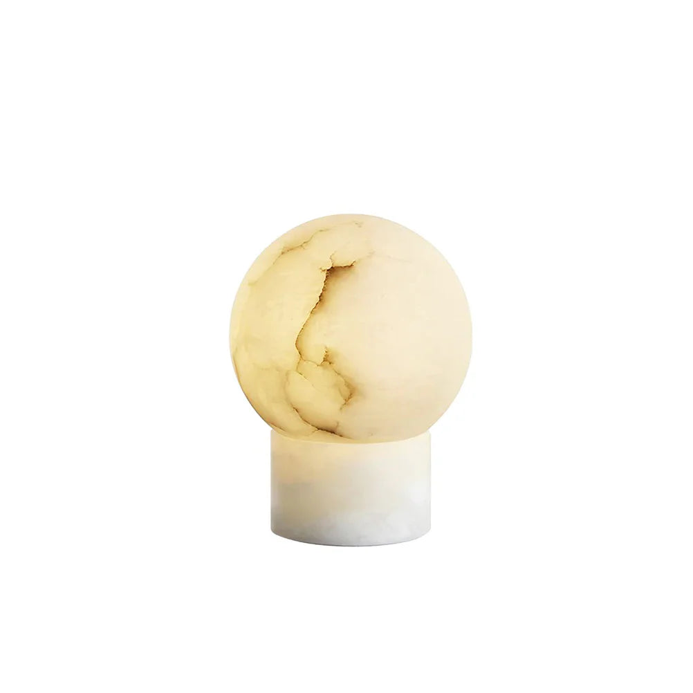 Alabaster Ball Round Table Lamp - Nuvé