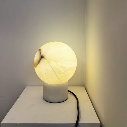 Alabaster Ball Round Table Lamp - Nuvé