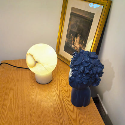 Alabaster Ball Round Table Lamp - Nuvé