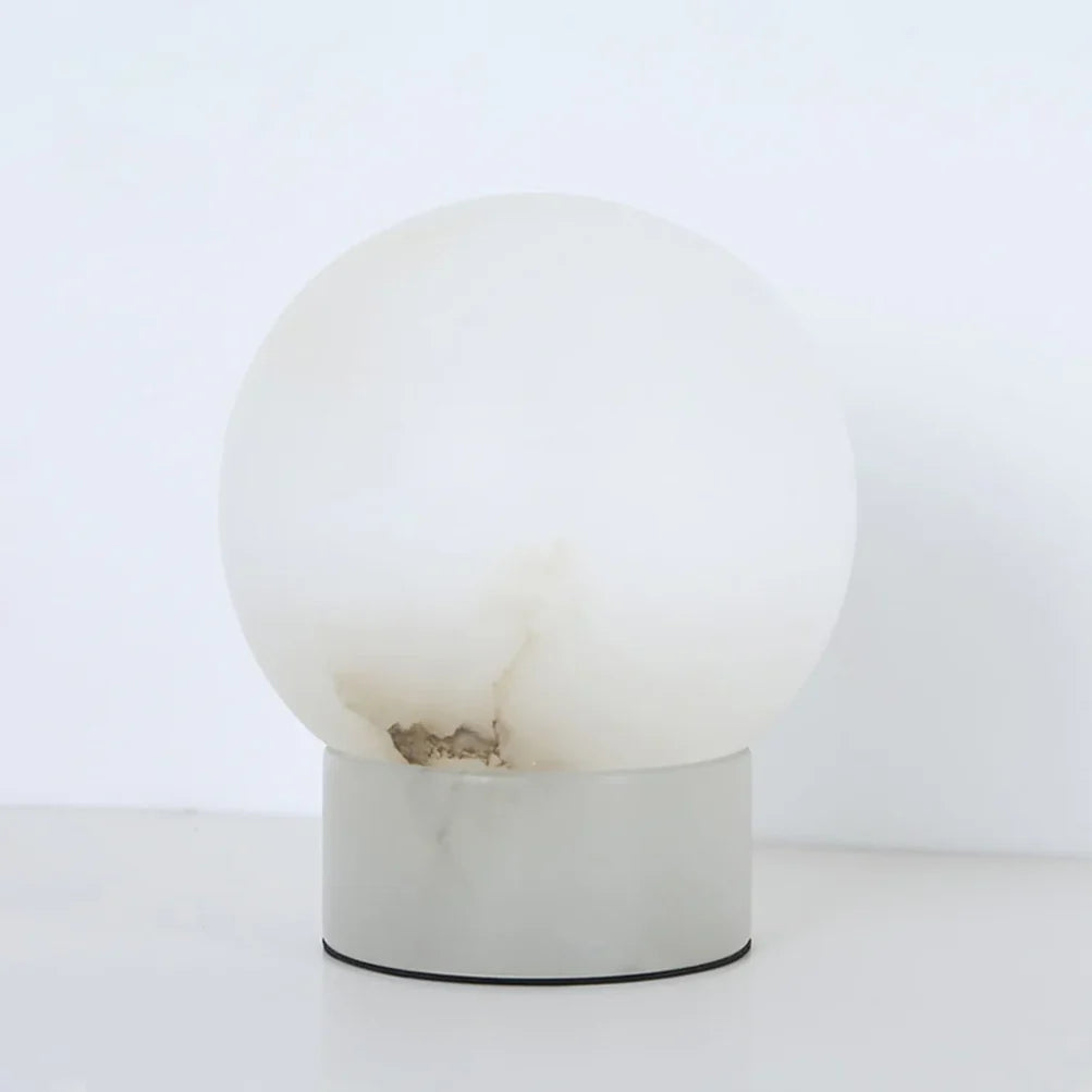 Alabaster Ball Round Table Lamp - Nuvé