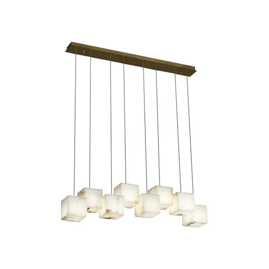 Simple Alabaster Box chandelier - Nuvé