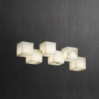 Simple Alabaster Box chandelier - Nuvé
