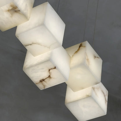 Simple Alabaster Box chandelier - Nuvé