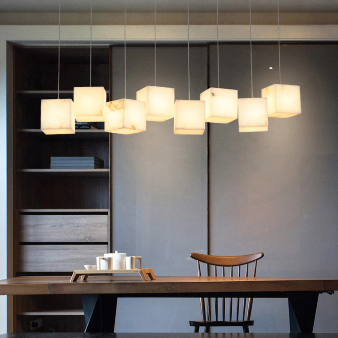 Simple Alabaster Box chandelier - Nuvé