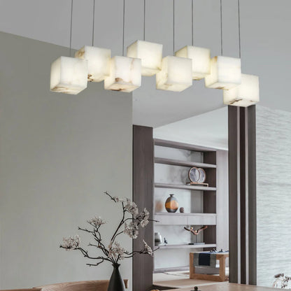 Simple Alabaster Box chandelier - Nuvé