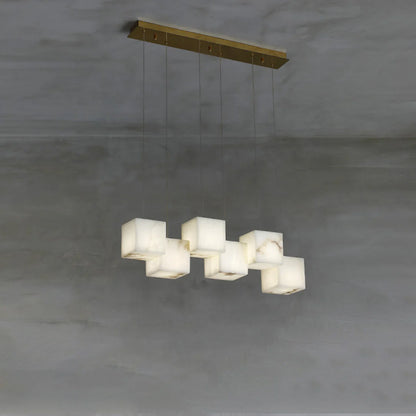 Simple Alabaster Box chandelier - Nuvé