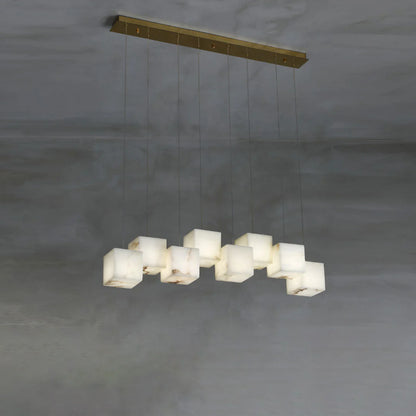 Simple Alabaster Box chandelier - Nuvé