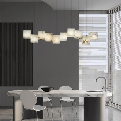 Simple Alabaster Box chandelier - Nuvé