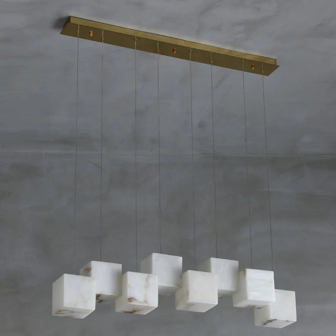 Simple Alabaster Box chandelier - Nuvé