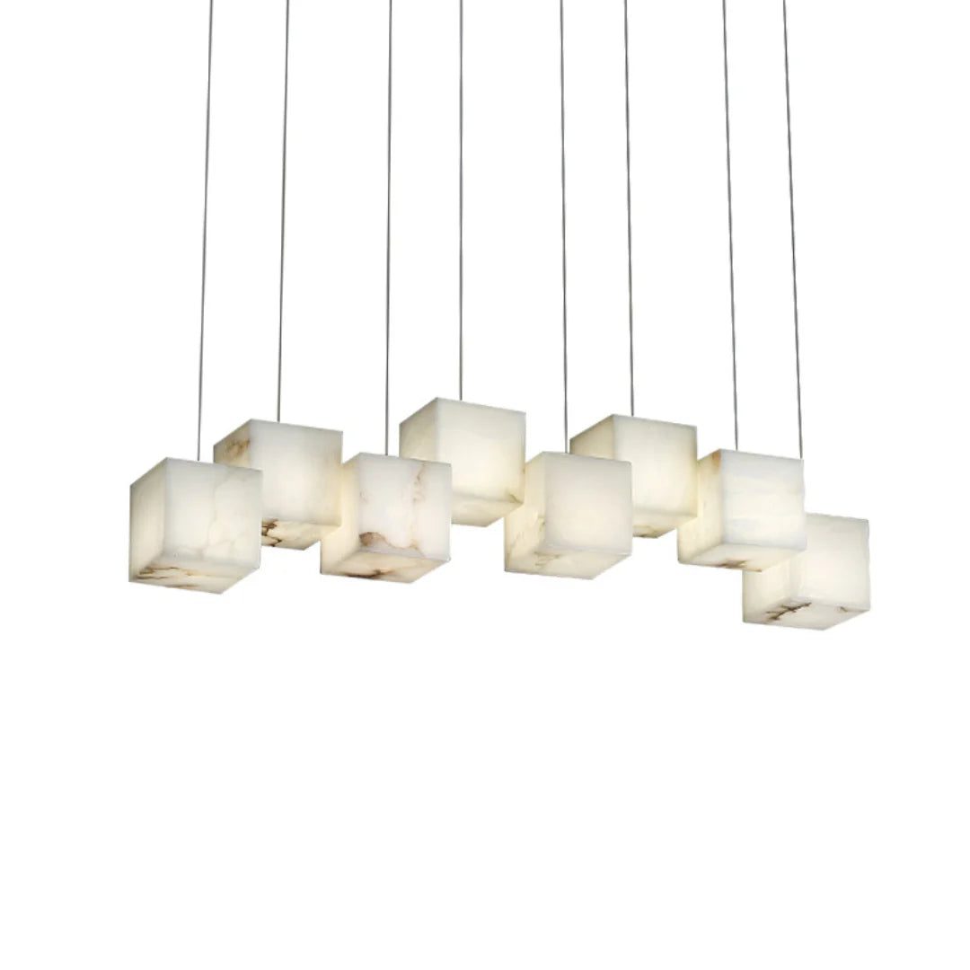 Simple Alabaster Box chandelier - Nuvé
