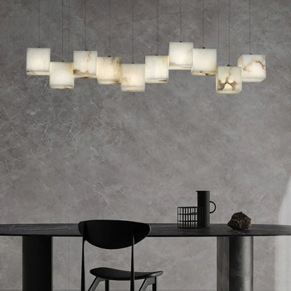 Simple Alabaster Box chandelier - Nuvé