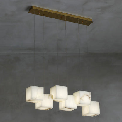Simple Alabaster Box chandelier - Nuvé