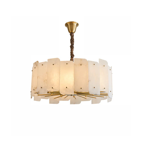 Alabaster Lorry Round Copper Chandelier - Nuvé