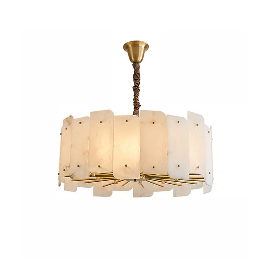 Alabaster Lorry Round Copper Chandelier - Nuvé