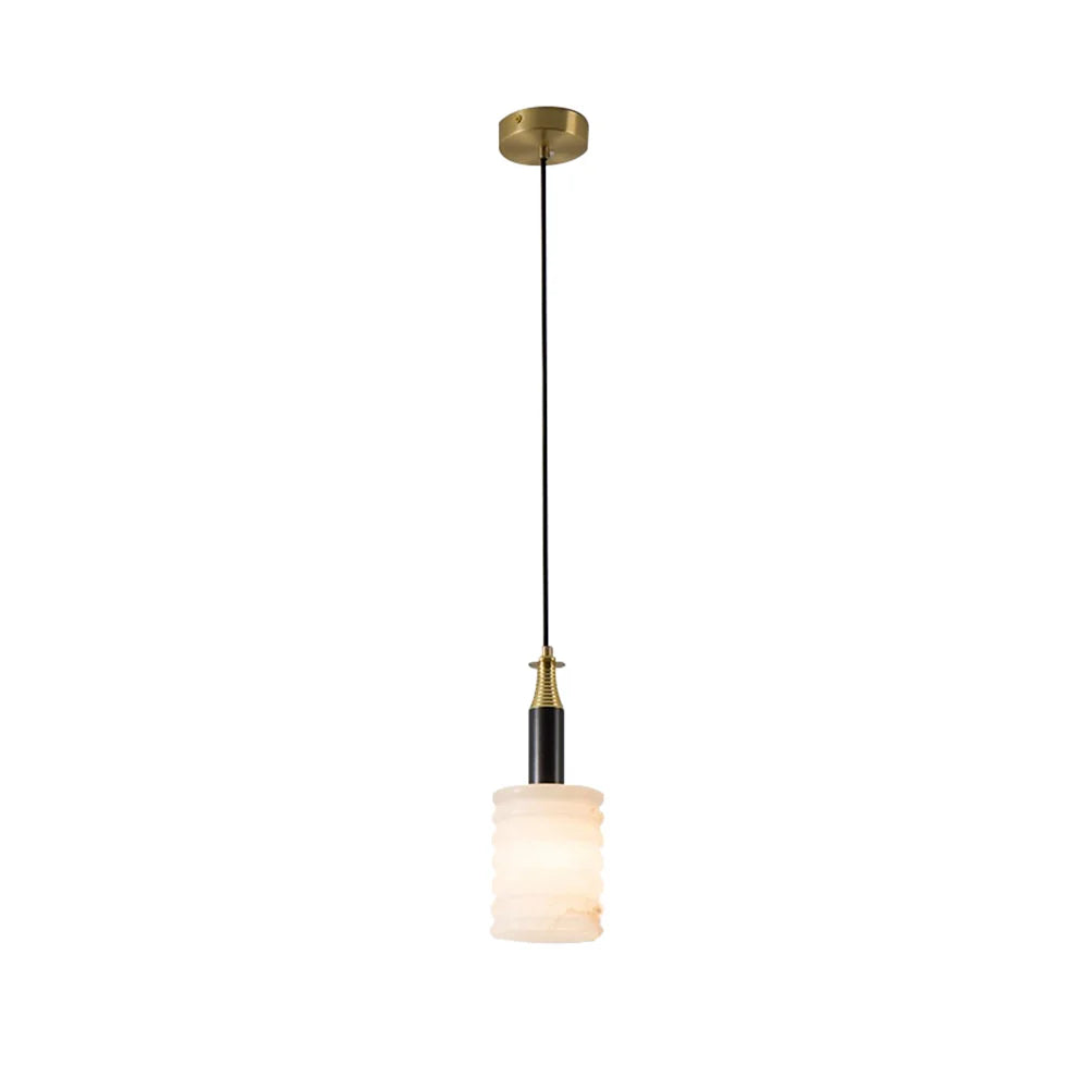 Modern Cylindrical Alabaster Pendant Lamp - Nuvé