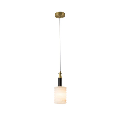 Modern Cylindrical Alabaster Pendant Lamp - Nuvé