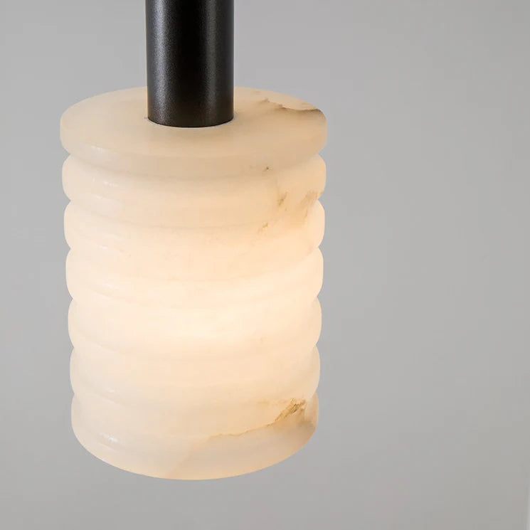 Modern Cylindrical Alabaster Pendant Lamp - Nuvé