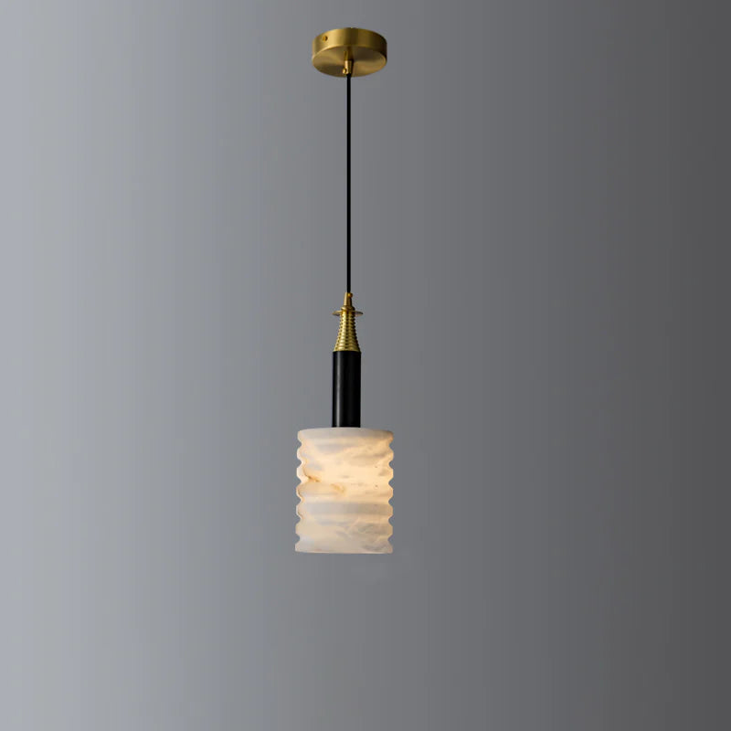 Modern Cylindrical Alabaster Pendant Lamp - Nuvé