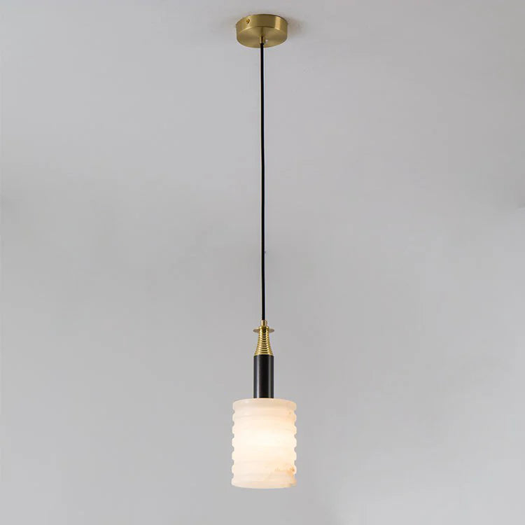 Modern Cylindrical Alabaster Pendant Lamp - Nuvé