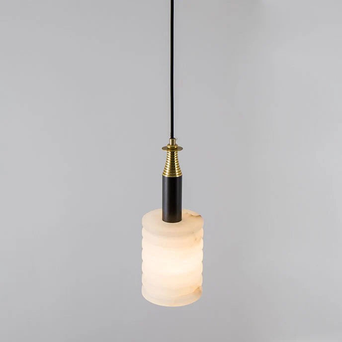 Modern Cylindrical Alabaster Pendant Lamp - Nuvé
